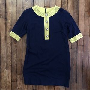 TAYLOR Vintage Inspired Navy & Yellow Dress